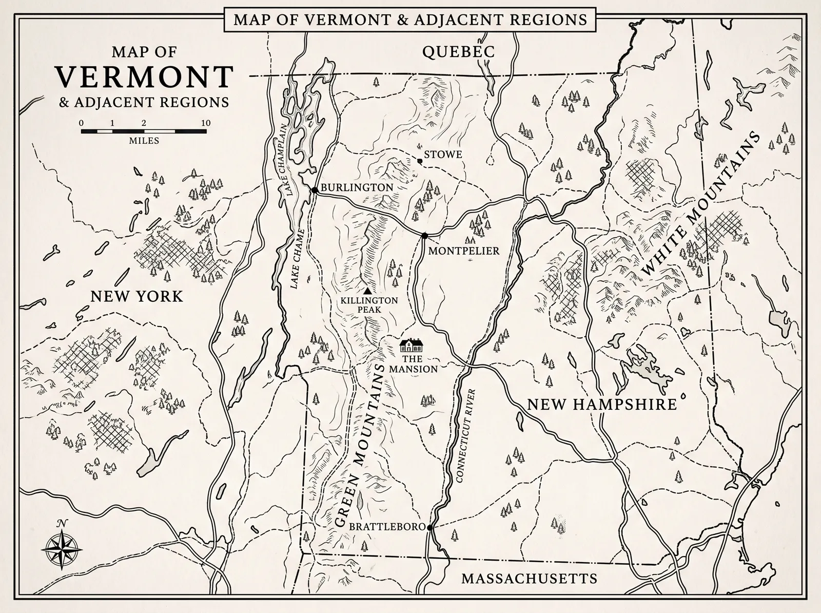 Mapa de Vermont
